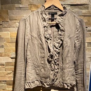 Linen casual zip up jacket